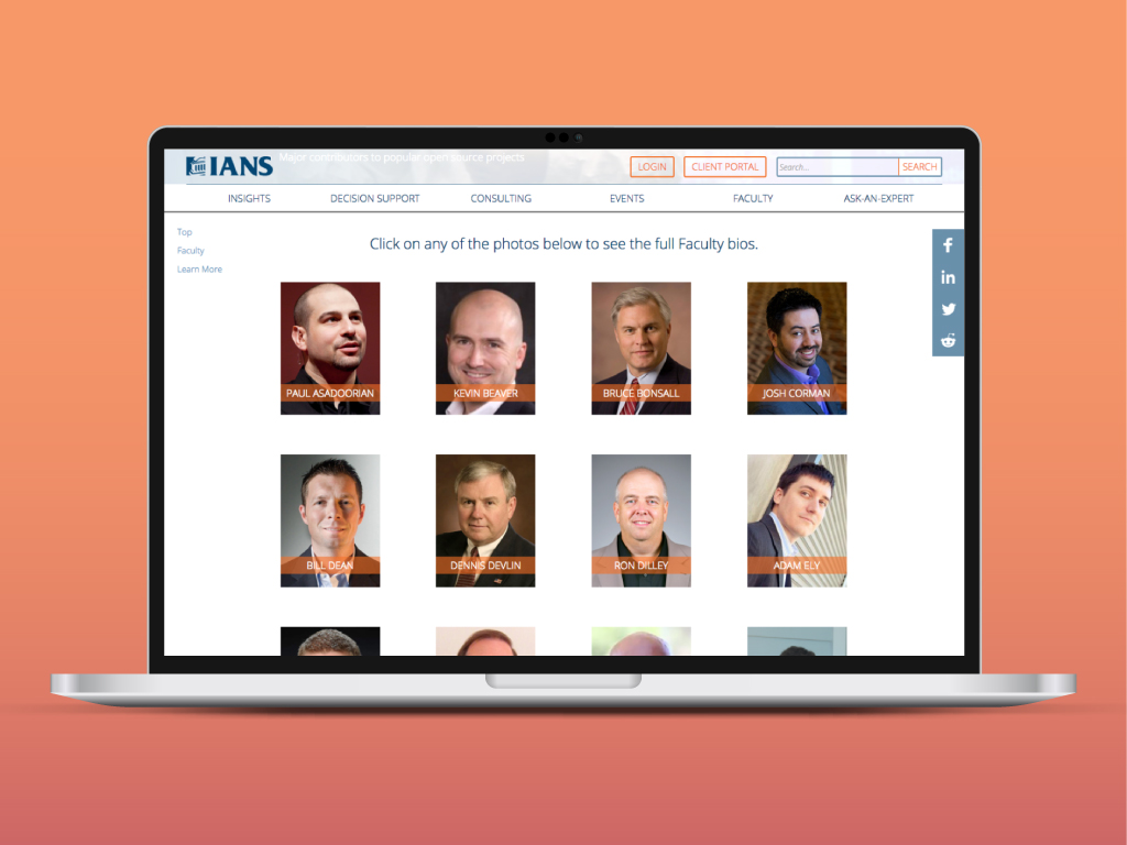 IANS Website - Faculty Page