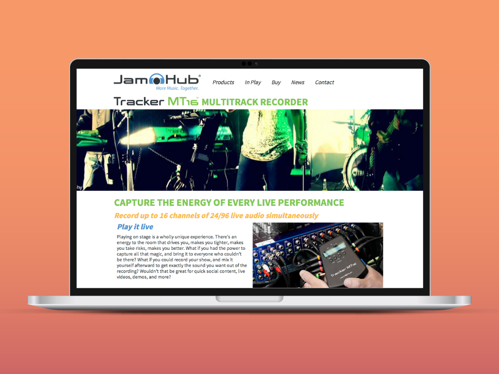 JamHub Website - Tracker MT16 Page