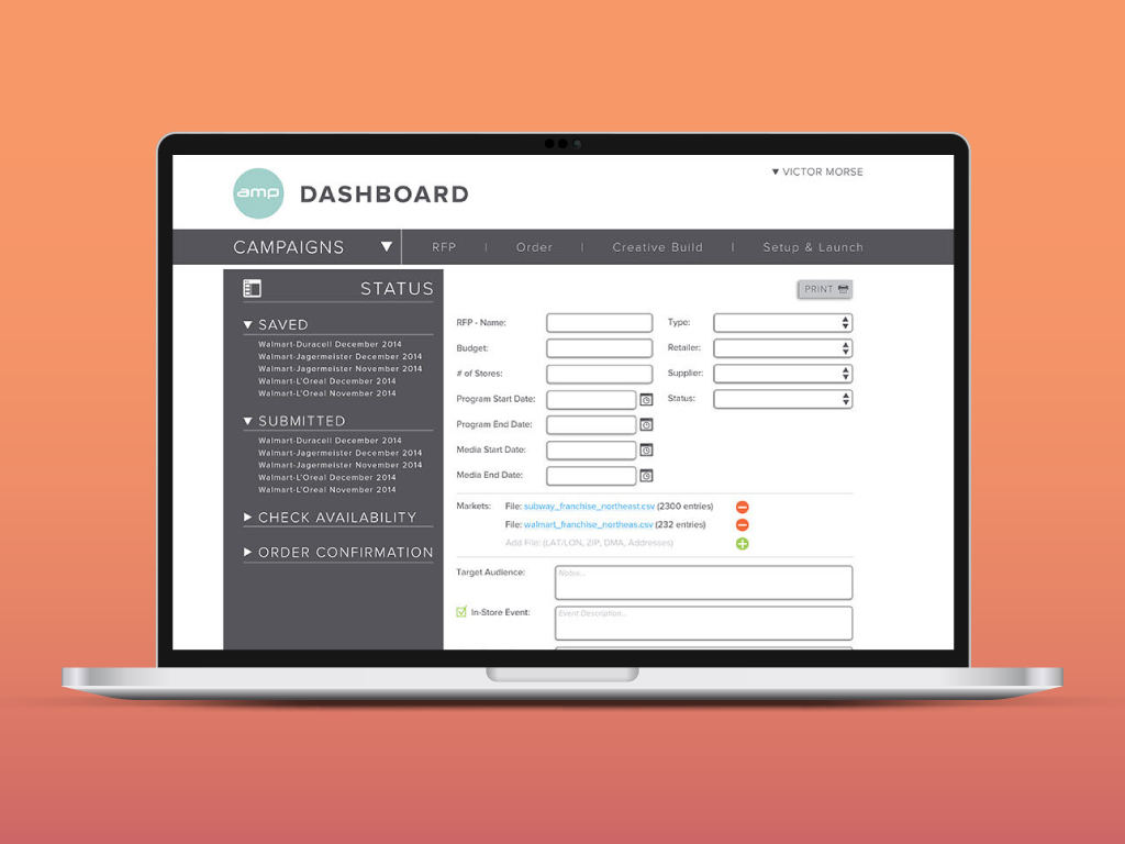 AMP Agency Dashboard Design