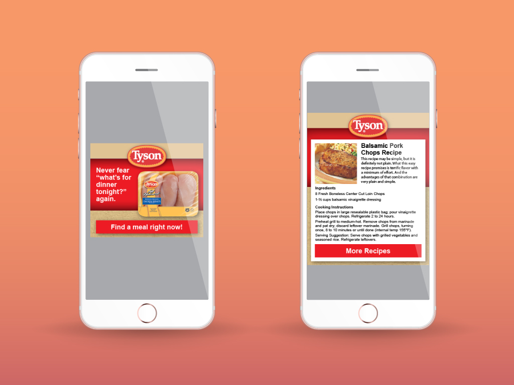 Tyson Chicken Ad & Landing Page