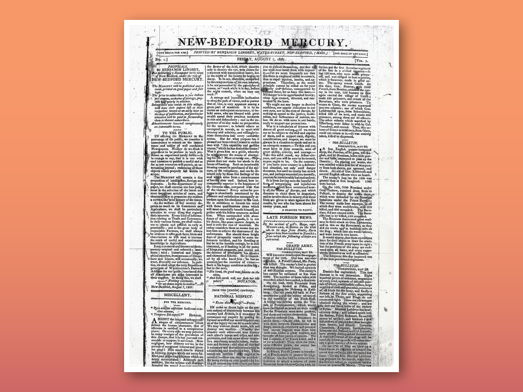 New Bedford Mercury - 1807
