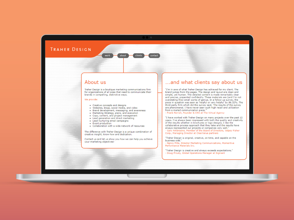 Traher Design Website - About Us